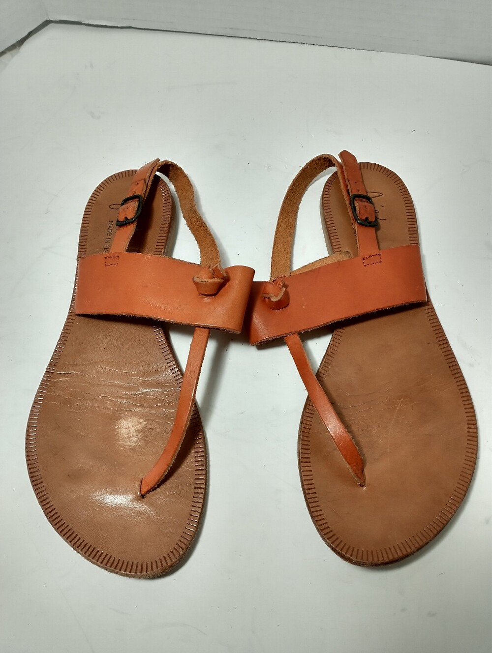 Joie A La Plage Cognac Sandal, Euro 37,‎ US 6.5 , Made In Italy, Beach, Summer